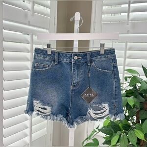 Zaful Women’s Distressed Denim Shorts Size 8